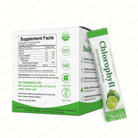 Chlorophyll Stick Pack Herbal Detox Supplement For Gut Health Super Green Powder Lime Flavor